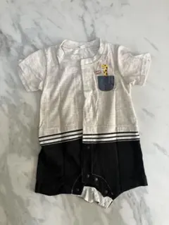 ロンパース 70cm 半袖 グレー・ブラック