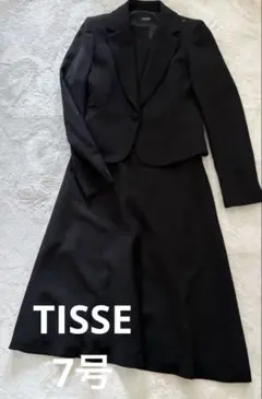 【美品】TISSE ブラックフォーマルワンピーススーツ７号冠婚葬祭セレモニー