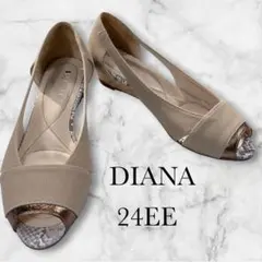 DIANA ダイアナ オープントゥ ウェッジソール パンプス ベージュ 24㎝のサムネイル