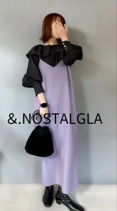 &.nostalgia ビッグカラーブラウス　ブラック