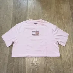 TOMMY JEANS【XS】ロゴ刺繍 クロップドTシャツ ピンク Y2Kのサムネイル