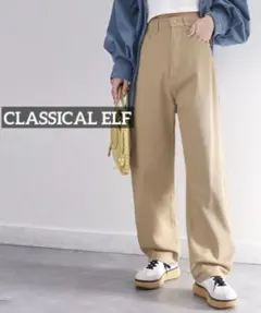 k0607 CLASSICAL ELF ハイウエストワイドストレートチノパンツ