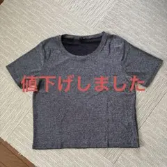 Ranan ラメ入り黒半袖Tシャツ　 大きいサイズのサムネイル