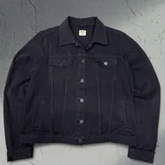 00s OLD NAVY c-boyブラックデニムジャケット短丈ボックス　L ④