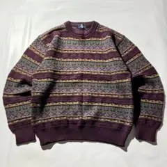 90s Acryl ethnic pattern knit sweater
