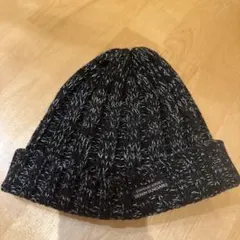 DENIM DUNGAREE ニット帽 黒と青のミックス