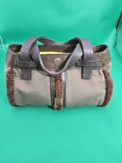 HUNTING WORLD ハンドバッグ ファー キャンバス