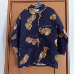 犬顔柄キルティングガウン ネイビー