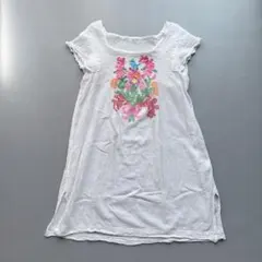 me ISSEY MIYAKE 刺繍 シャーリング チュニック シワ ワンピ 白