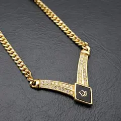 美品 Dior ディオール ネックレス ゴールド 喜平 チェーン ジルコニア