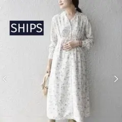 最終値下げ　美品　SHIPS シップス　フロントボタンフラワープリントワンピース