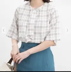 Honeys ５分袖ボウタイブラウス　GLACIER