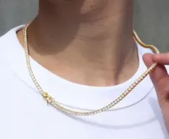 3mm Tennis Chain MN1-20 ゴールドネックレス