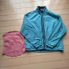 mont-bell ジャケット 130 水色 ネックウォーマー付き