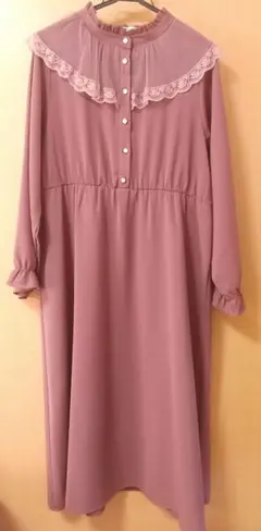 【Par Avion】レース襟 長袖ワンピース