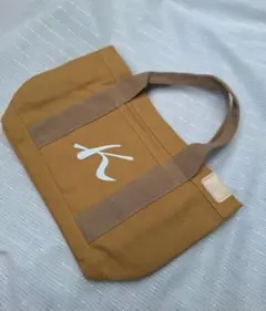 イニシャル キャンバス トートバッグ ミニ コンパンクト 大容量 カーキ