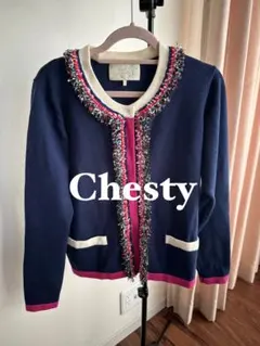 Chesty フリンジ付き カーディガン