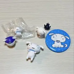 クレヨンしんちゃん シロ ミニフィギュア 缶バッジ セット