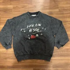 ZARA ザラ スウェット ダークグレー 150cm ウォッシュ加工 プリント