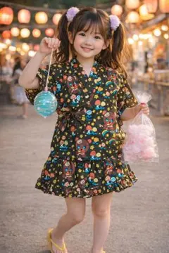 グラグラ 甚平 120-130 フリル浴衣 お祭り