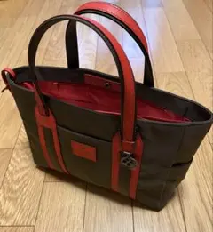 【超美品】LANVIN ミニトートバッグ カーキ