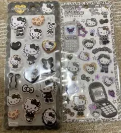 黒ハローキティ シール・ステッカーセット 平成はっぴーフォン マシュマロキティ