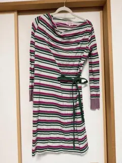 と*様 【最終値下げ】【希少品】VivienneWestwood ニットボーダー Vivienne Westwood☆ORB刺繍ロゴ ウール カシミアニット (Vivienne
