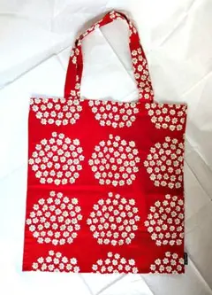 marimekko　プケッティ　トートバッグ　レッド/赤（明るめ）43×44cm