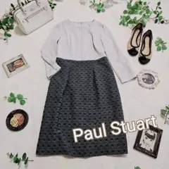 美品✨ポールスチュアート　七分袖　切り替え花柄ワンピース　4