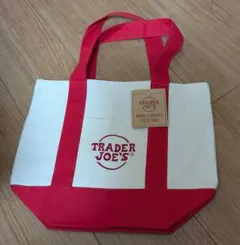 Trader Joe's ミニパステルキャンバストート　　トレジョ レッド