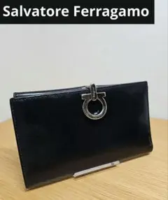 Salvatore Ferragamo フェラガモ 二つ折り財布 ガンチーニ 黒