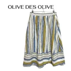 B0961OLIVE DE OLIVE ロングフレアスカートストライプ個性的綿のサムネイル