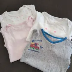 ロンパースタイプの長袖肌着 80cm 4点セット