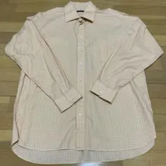 Burberry チェック柄 長袖シャツ オレンジ系