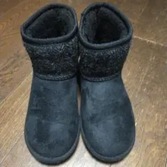 HarrisTweed ブラックショートブーツ 20cm