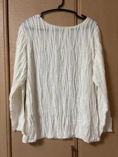 ホワイト 長袖シャツ Fサイズ