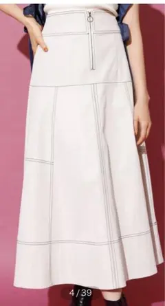 REDYAZEL 配色ステッチ　フレアスカート