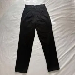 ハイウエスト タック チノパン パンツ 黒 M 古着