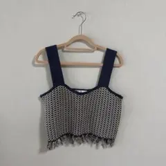 RETRO GIRL 柄編みフリンジビスチェのサムネイル