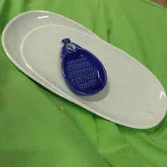 陶器製 青磁 長皿 なすの 型 茄子型おろし器