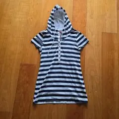TOMMY HILFIGER ボーダー フード付き 半袖シャツのサムネイル