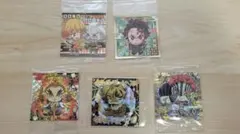 鬼滅の刃★ウェハースシール初期　猗窩座・善逸・煉獄シークレット　5枚セット未開封