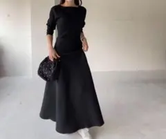 BIRTHDAY BASH SERI KNIT DREES BLACK XS