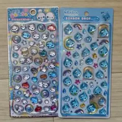あわわちゃん　しずくちゃん　プチドロップステッカー ボンボンドロップシール