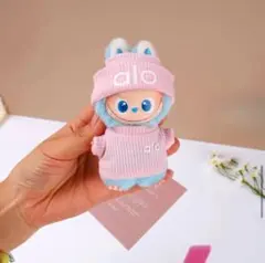 Labubu ぬいぐるみ用 2点セット ミニラブブ ぬい活 ピンク 可愛 ぬい服