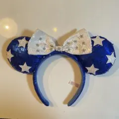 ディズニー 星柄 スパンコール カチューシャ 青 白