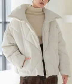 ホワイトダイヤキルティングジャケット ショート丈