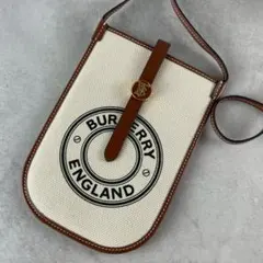 美品‼️ BURBERRY スマホショルダー　TBロゴ　ロゴグラフィック　レザー 美品‼️ BURBERRY スマホショルダー TBロゴ ロゴグラフィック レザー