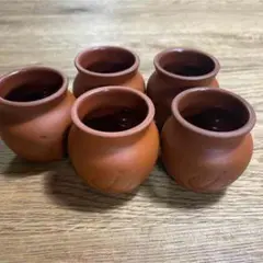 陶器製小さなカップ5個セット