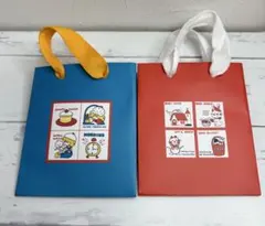 シモジマ　ギフト袋 青赤 12x10×6㎝　2枚セット　バレンタイン　プレゼント